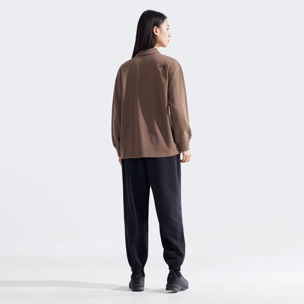 北面女纯棉针织长袖Polo衫户外透气春季新款TheNorthFace|8C4B