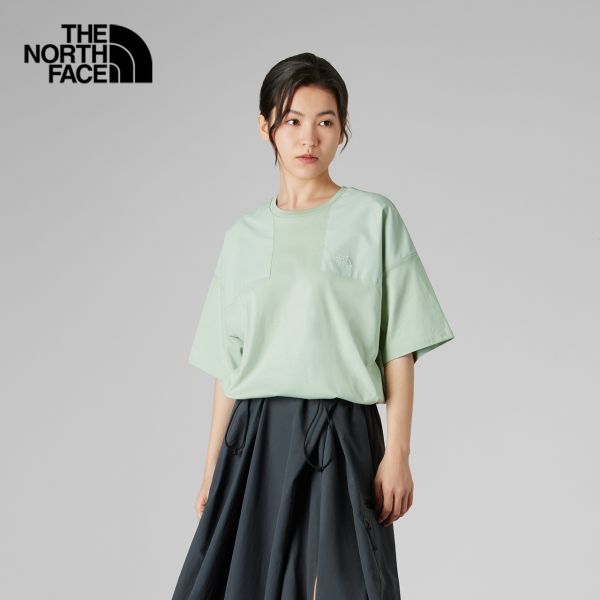 北面UE女短袖T恤宽松休闲透气时尚拼接户外新款TheNorthFace|8DHN