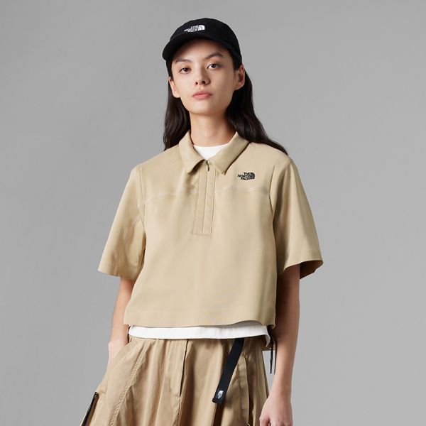 TheNorthFace北面UE女先锋设计防晒高腰短袖POLO衫23夏季新款81KQ