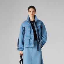 北面UE设计师款女休闲外套牛仔拼接户外秋款TheNorthFace|8E6V