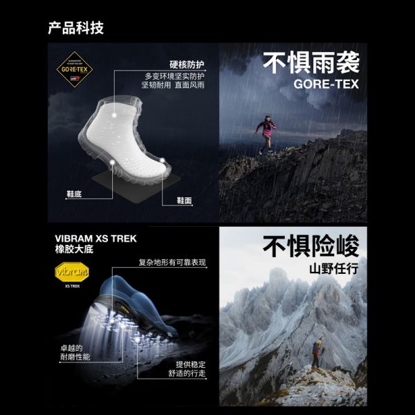 北面情侣Hedgehog刺猬06徒步鞋GORETEX防水抓地TheNorthFace|8ADU