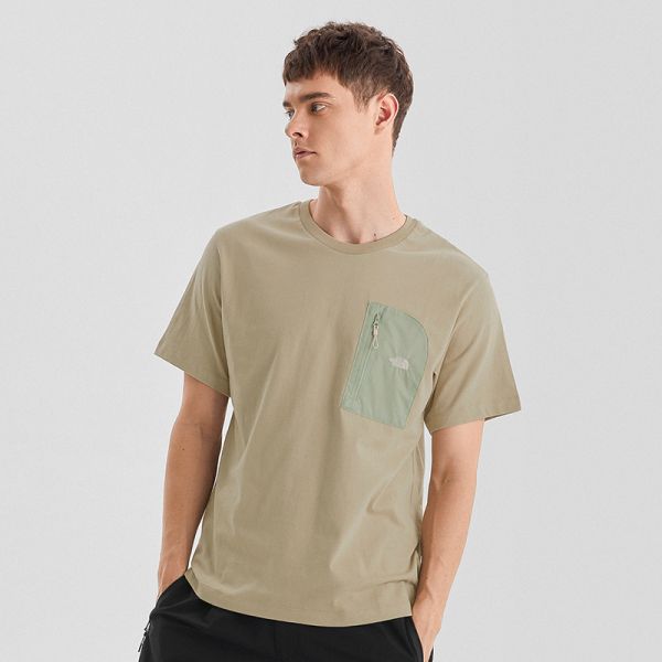 TheNorthFace北面UE先锋设计男款撞色口袋短袖T恤春夏上新|7QQC