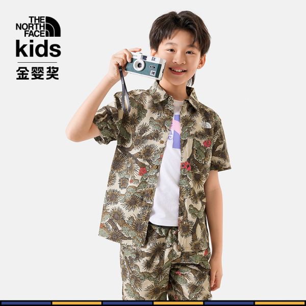 TheNorthFace北面童装男儿童UPF防晒短袖衬衫户外24夏新款|86TW