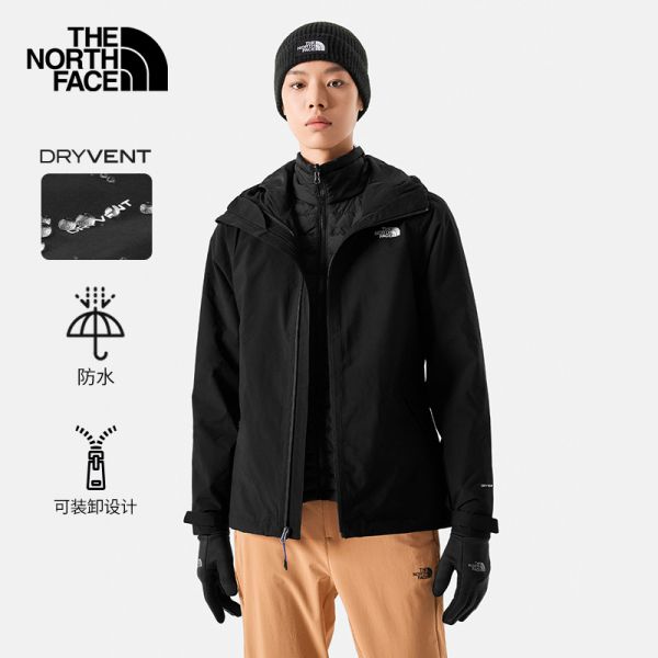 TheNorthFace北面三合一冲锋衣女户外防水保暖夹棉内胆新款|5B1X