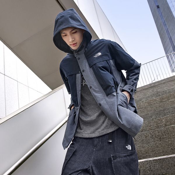 TheNorthFaceUE北面男拼接休闲连帽外套防水透汽23春新款81LC