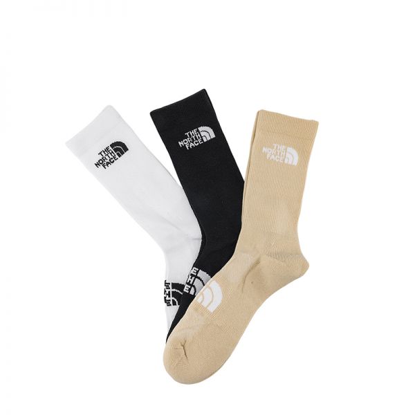 北面男女同款中筒运动袜子三双装舒适透气户外TheNorthFace|8AMY