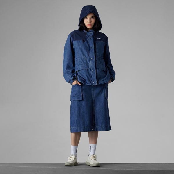 北面UE设计师款拼接丹宁牛仔外套软壳衣女户外TheNorthFace|8A7P